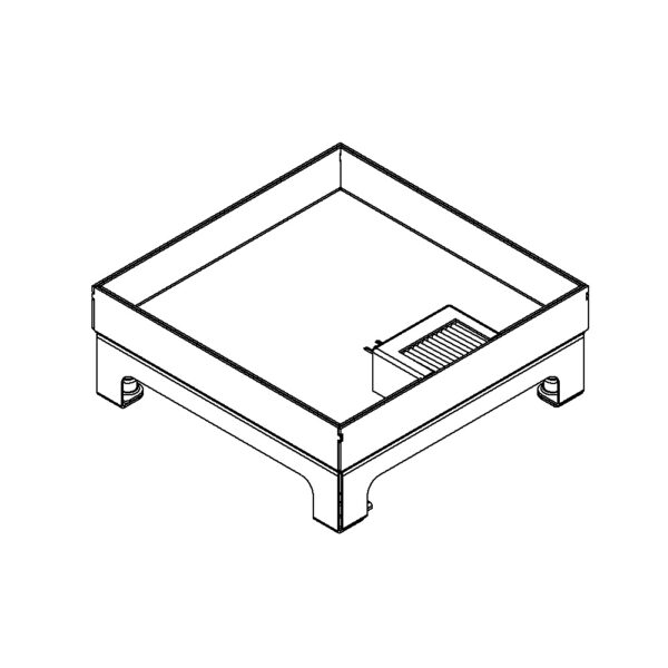 Produktbild UBD 217 302  -  Unterflur-Bodendose UBD 210 small inkl. Deckel mit Kante, geschlossen, 30mm Vertiefung und 1 Bürstenauslass